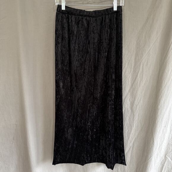 Vintage Stella Crushed Velvet Skirt Black Whimsigoth Y2K 90s Witchy Women's M - Picture 4 of 10